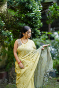Mustard & Sage Eco-Printed Saree