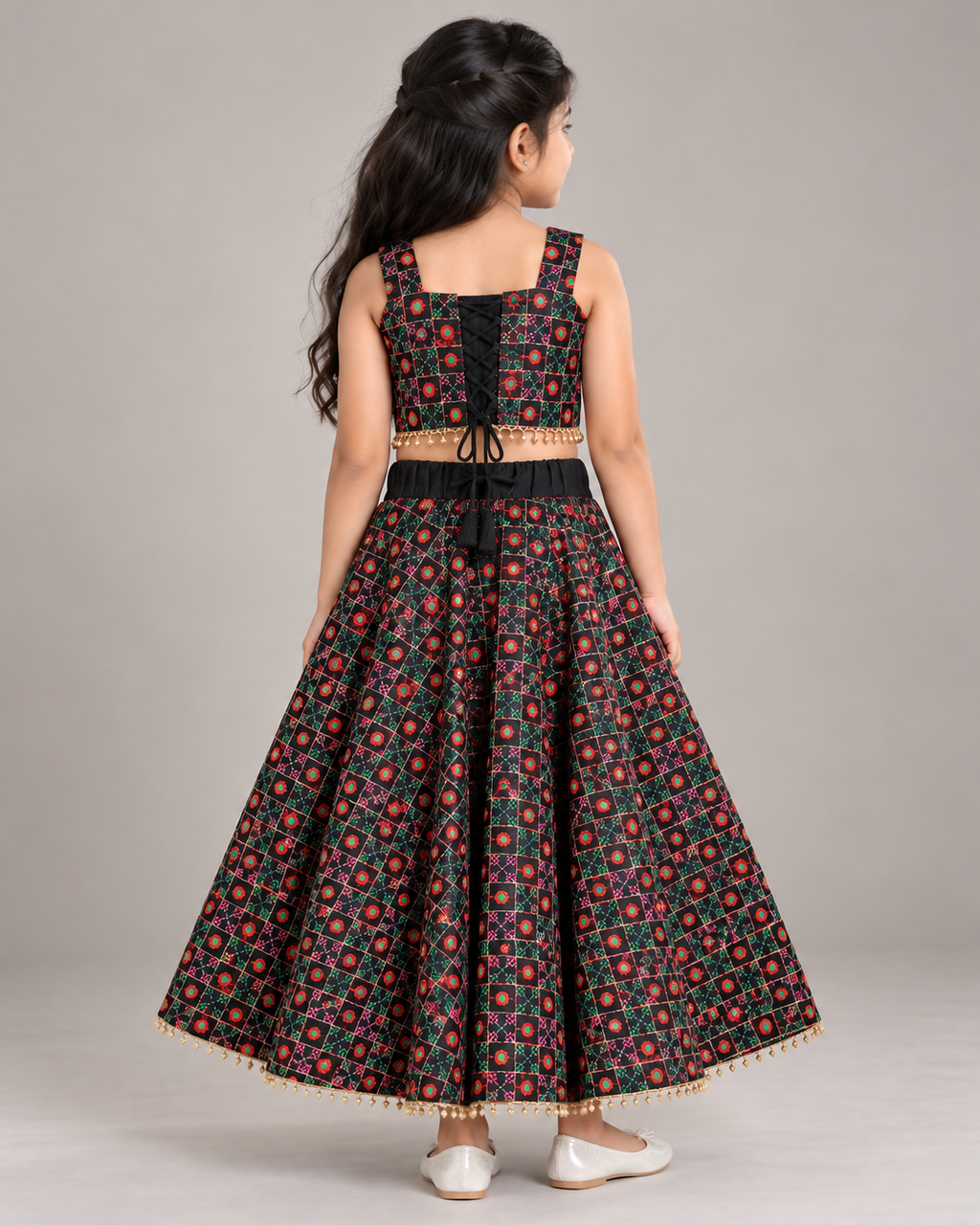 Black Printed Lehenga Choli Set