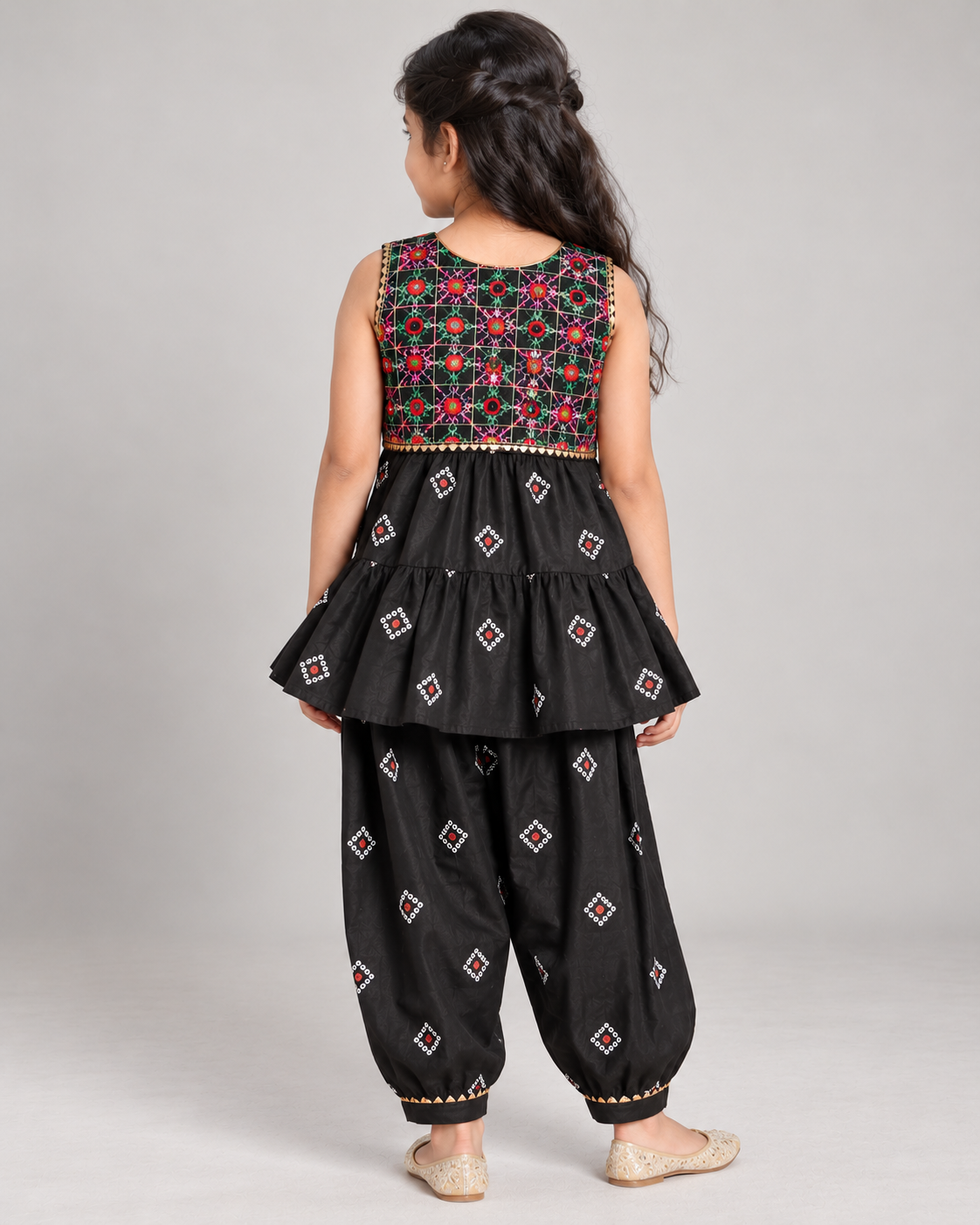 Black Afghani Suit with Koti