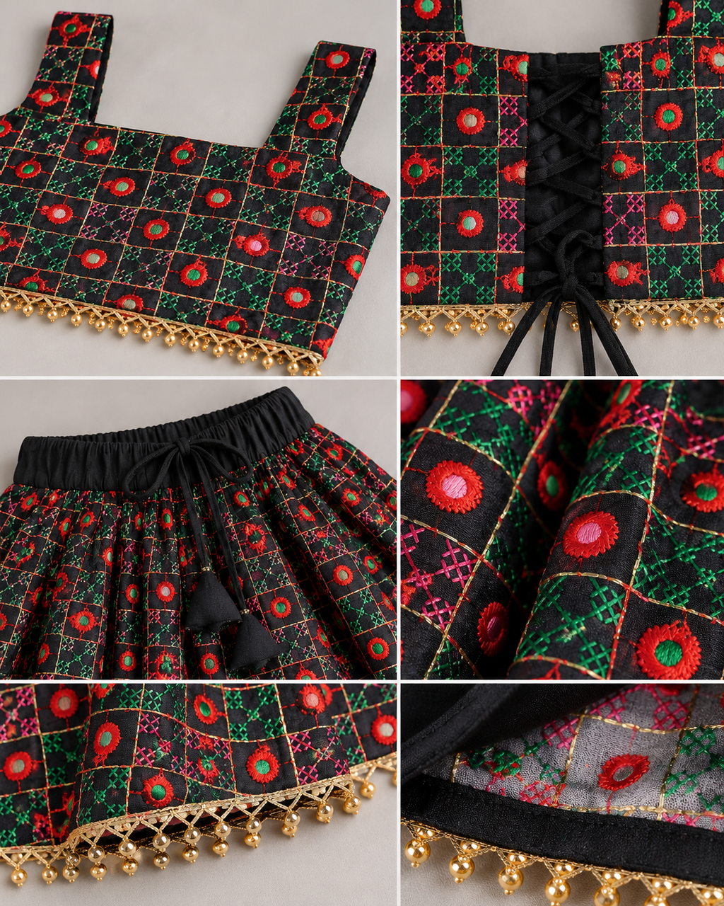 Black Printed Lehenga Choli Set