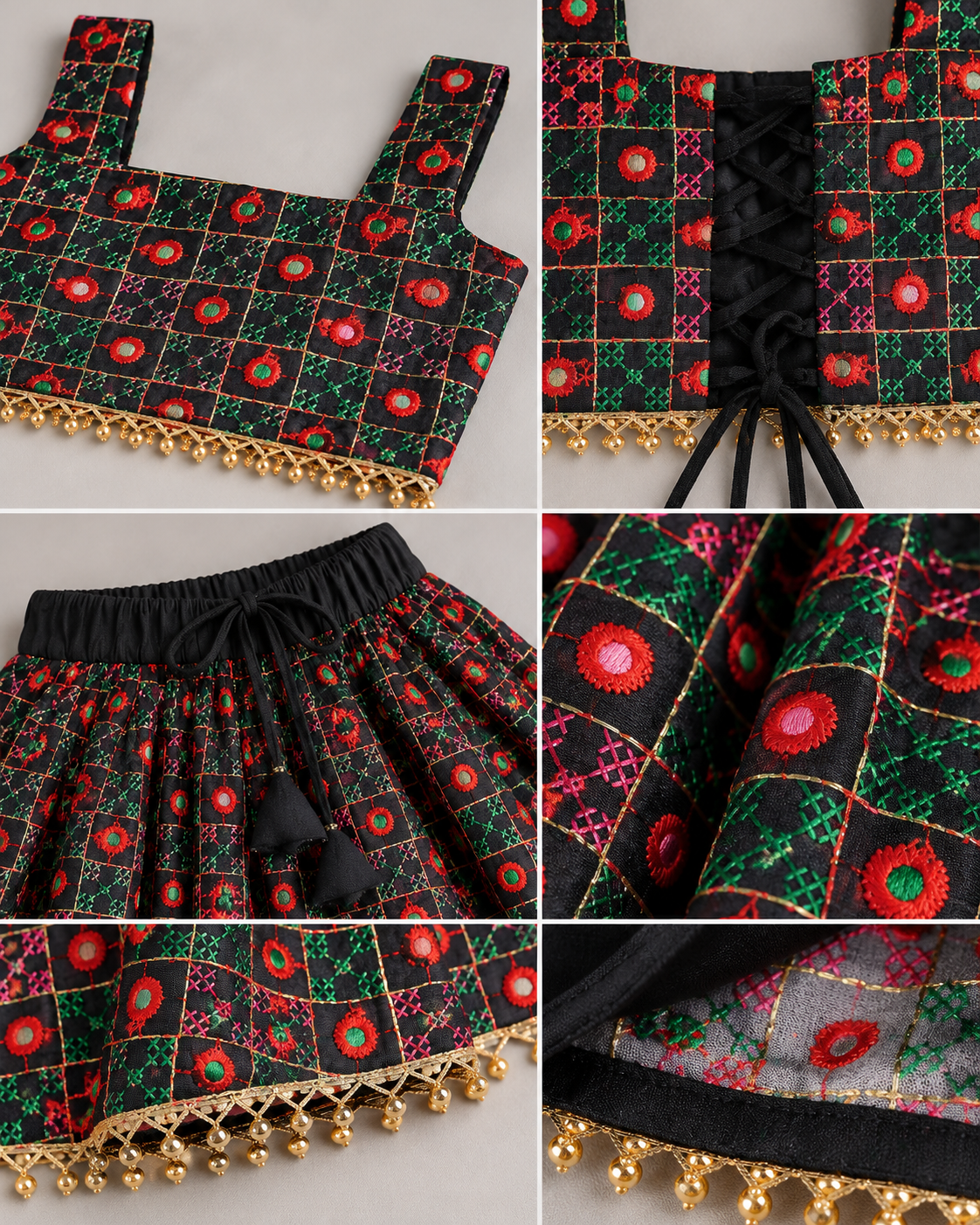 Black Printed Lehenga Choli Set